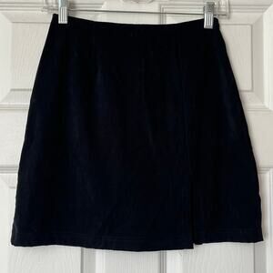 Vintage Blue Sueded Fabric Mini Skirt - Size 3
